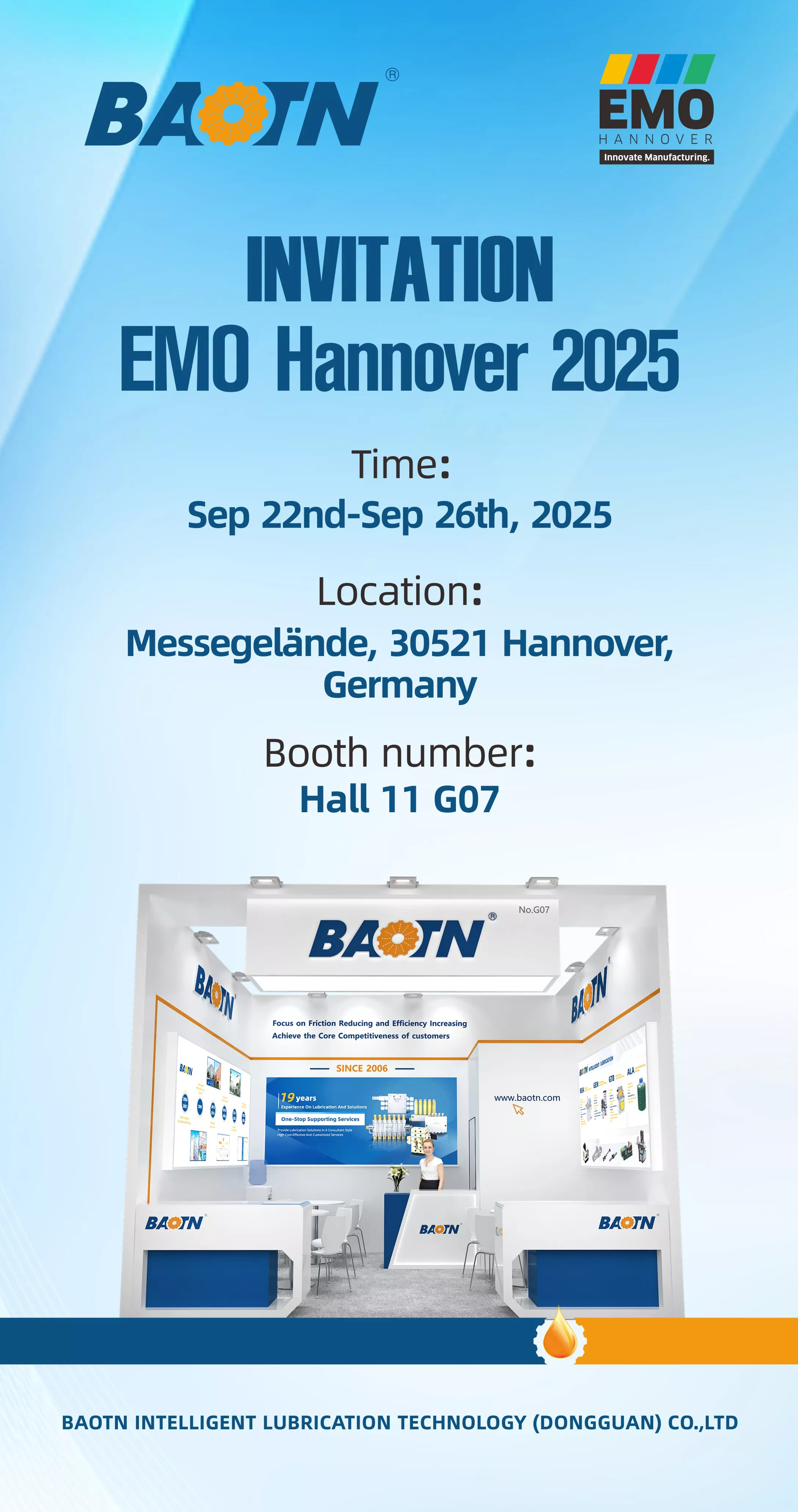 Visione globale, innovazione di precisione. Incontra BAOTN alla EMO Hannover 2025